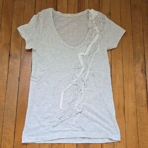 J. Crew Light Gray Short Sleeve Tee with Embellishment